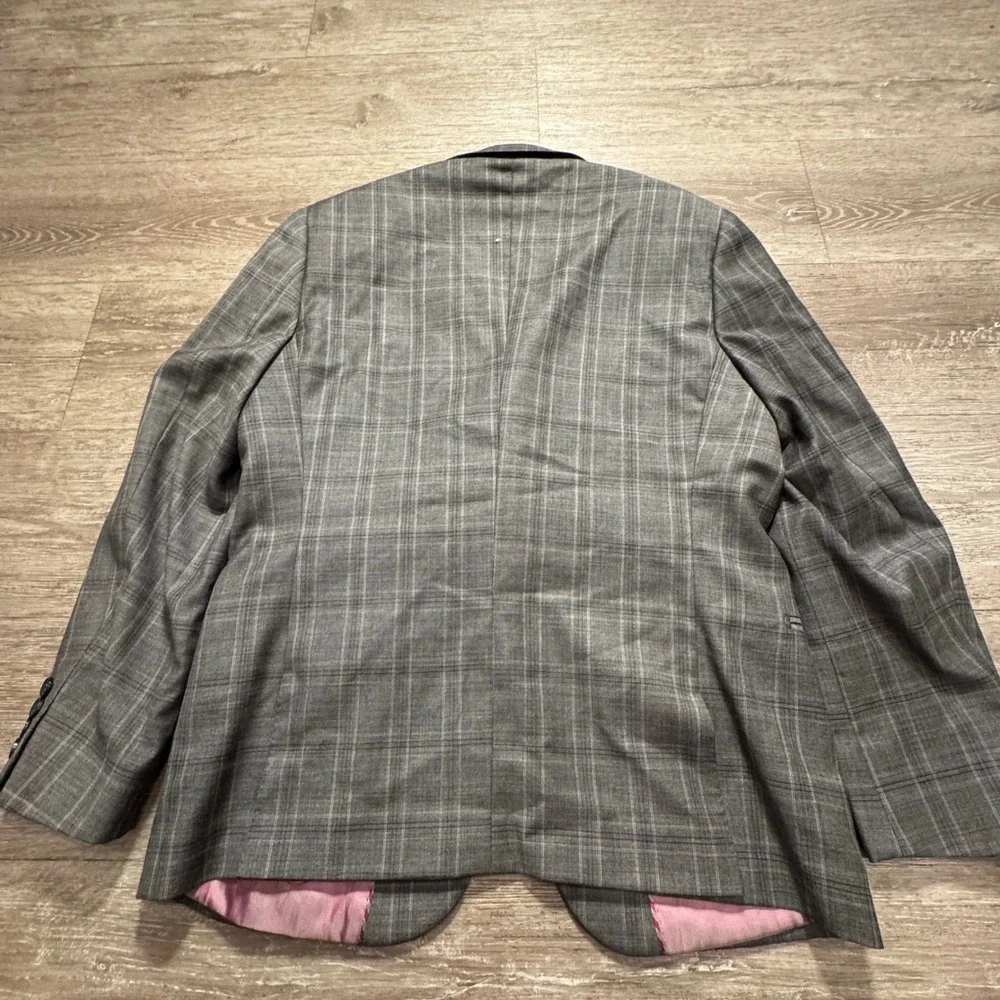 Zanetti Porto Blazer Men 42S Gray Plaid Wool Lanificio Di Biella Luxury Coat